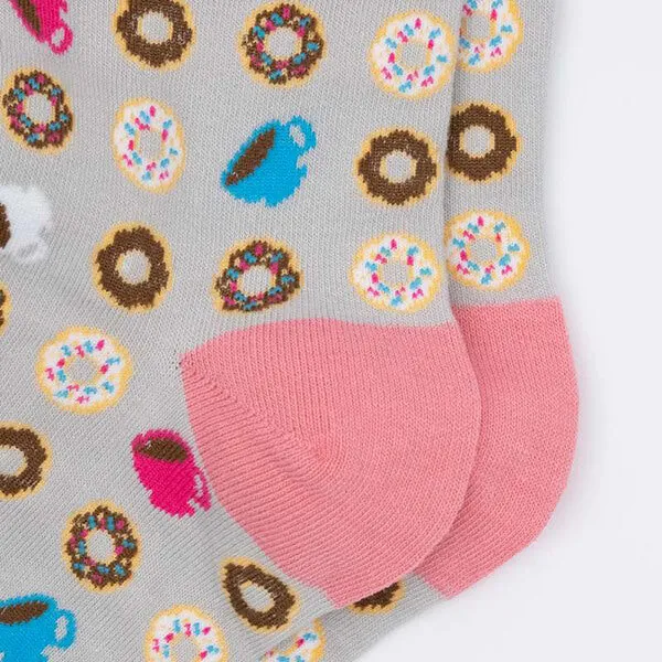 Damen Motivsocke mit Kaffetassen Muster