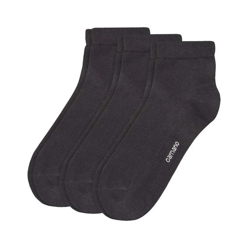 Camano 3er Set Viertelsocken schwarz