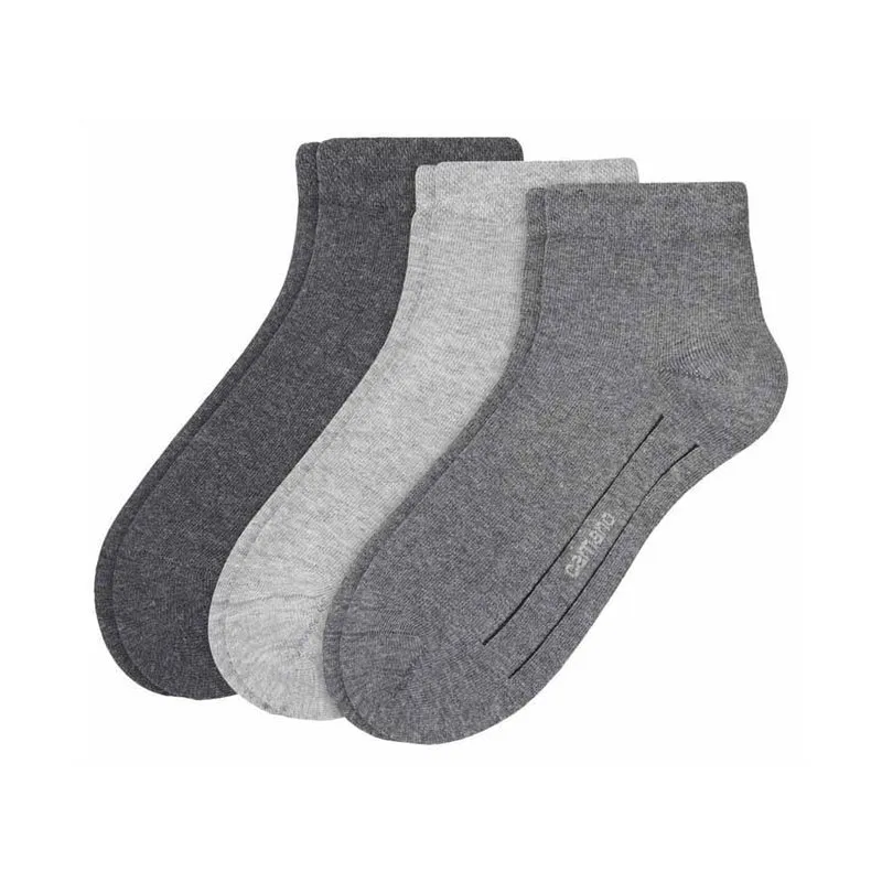 Camano 3er Set Viertelsocken grau