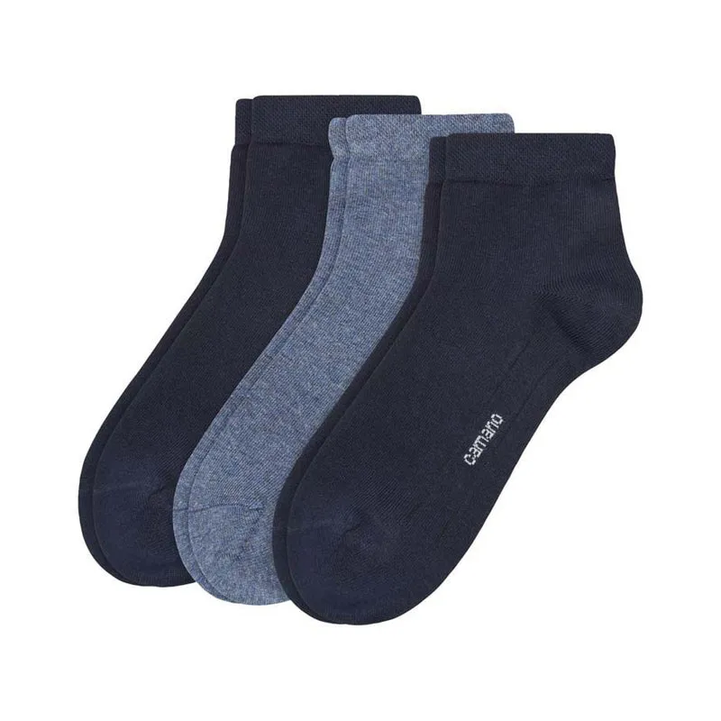 Camano 3er Set Viertelsocken blau