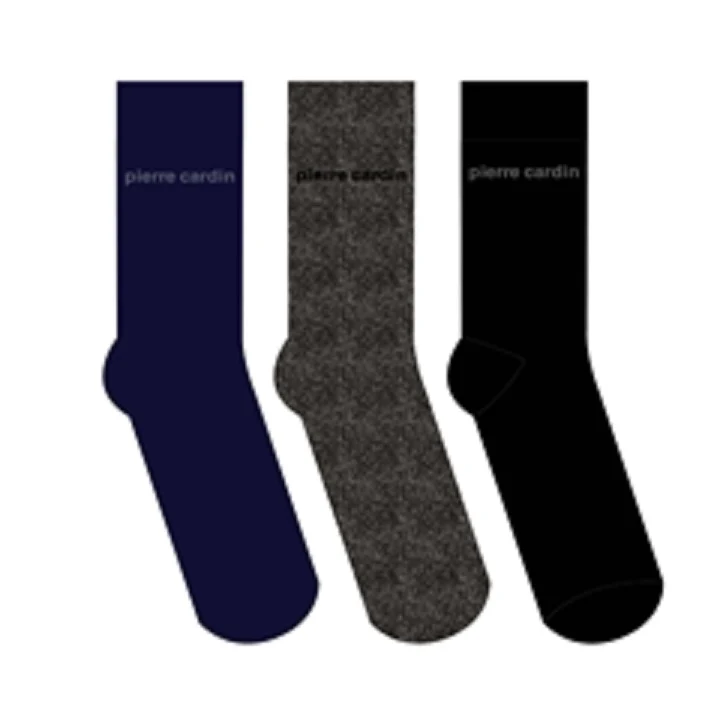 3PK PIERRE CARDIN LADIES PLAIN BAMBOO SOCKS