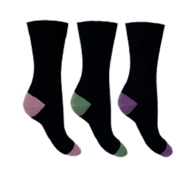 3 PK FLEXITOP LADIES BAMBOO DESIGN SOCKS