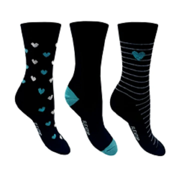 3 PK FLEXITOP LADIES DESIGN SOCKS