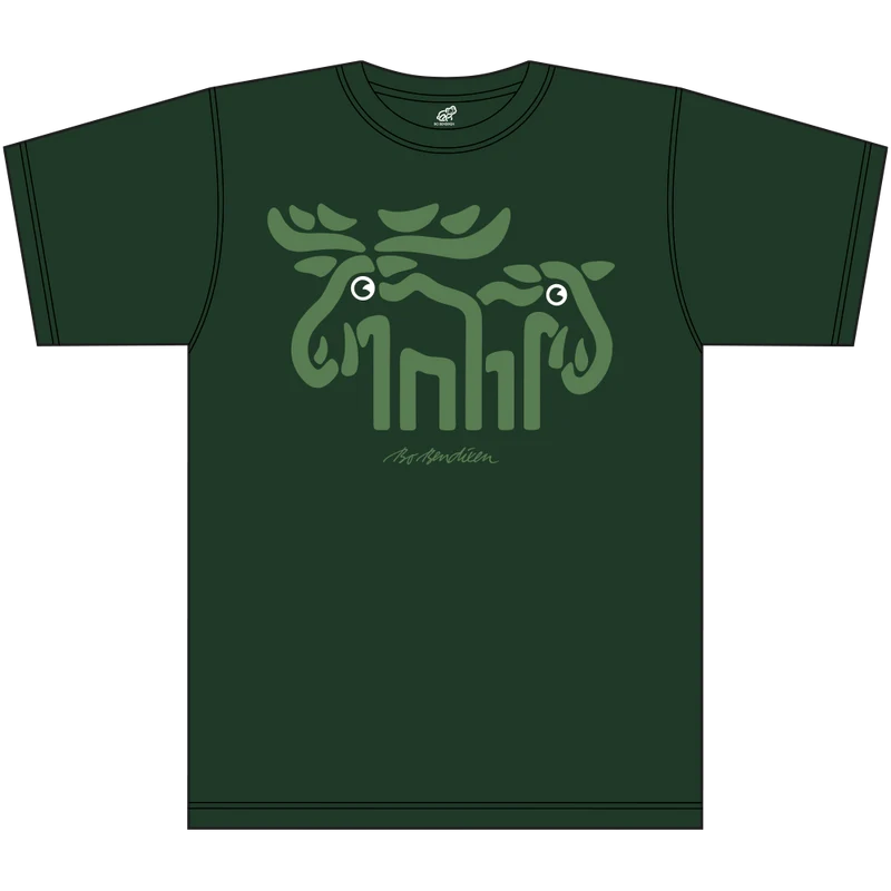 T-Shirt mit Elch - Dunkelgrün - Bo Bendixen