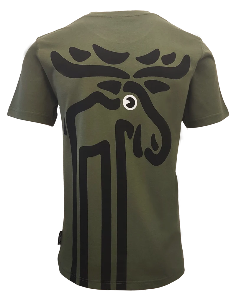 T-Shirt mit großem Elch - Grün - Bo Bendixen
