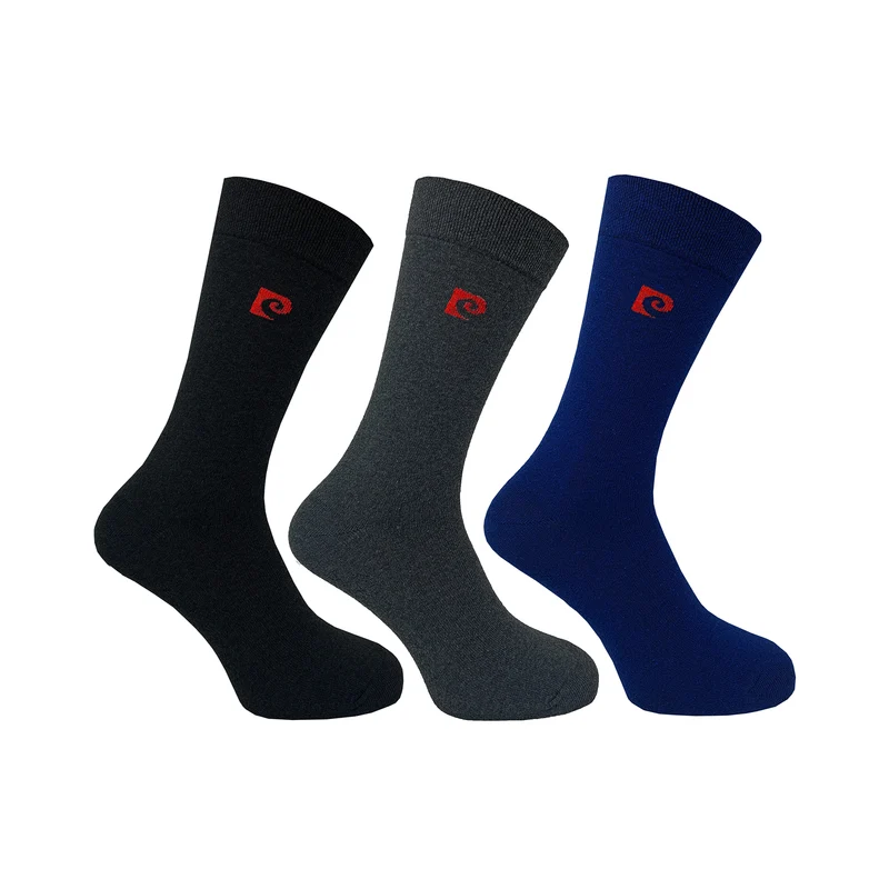 3PK MENS PIERRE CARDIN BCI COTTON PLAIN SOCKS