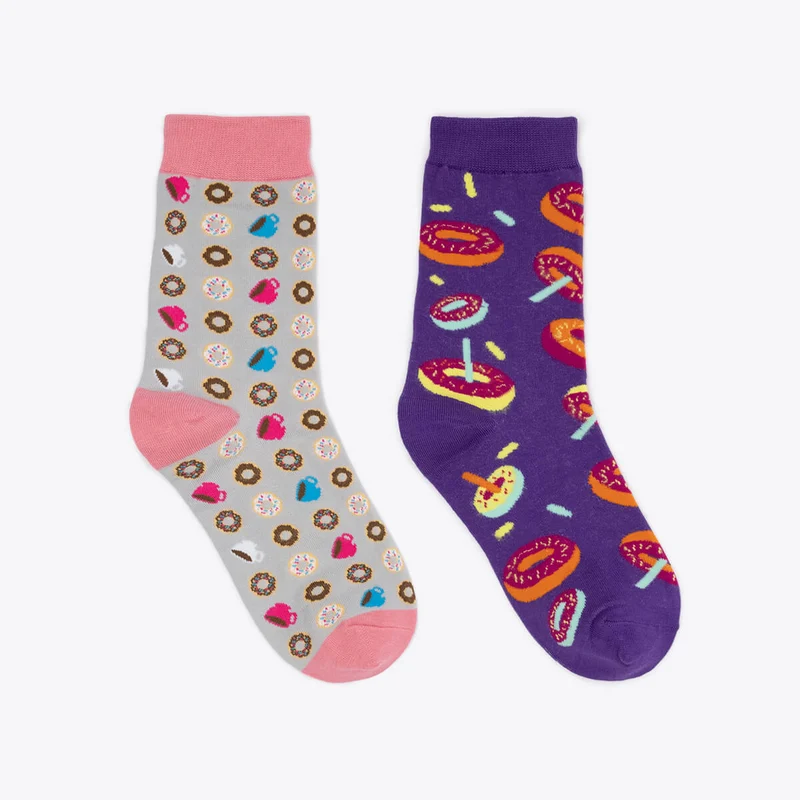 Bale 2er Set Damensocken bunt gemustert Coffee Time
