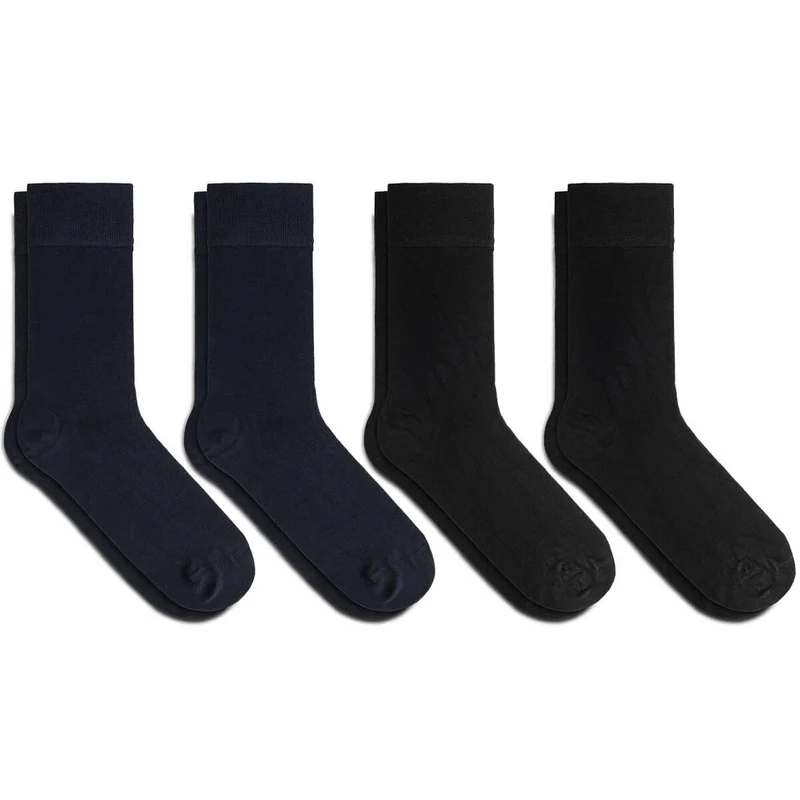 Asaka 4er-Pack Bambussocken Herren navy & schwarz Hinata