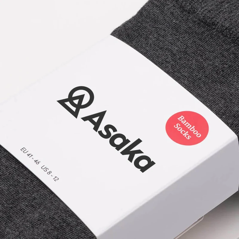 Asaka 4er-Pack Bambussocken Herren dunkelgrau Riku