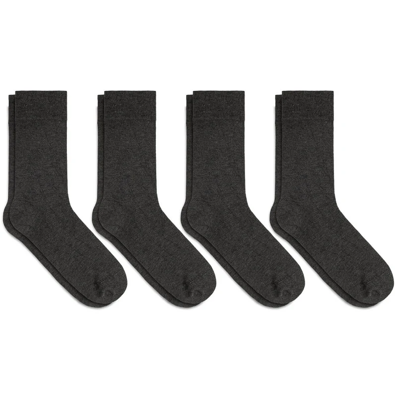 Asaka 4er-Pack Bambussocken Herren dunkelgrau Riku