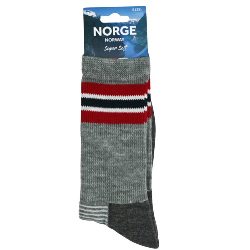 Wandersocken mit Norwegen-Flagge - Grau