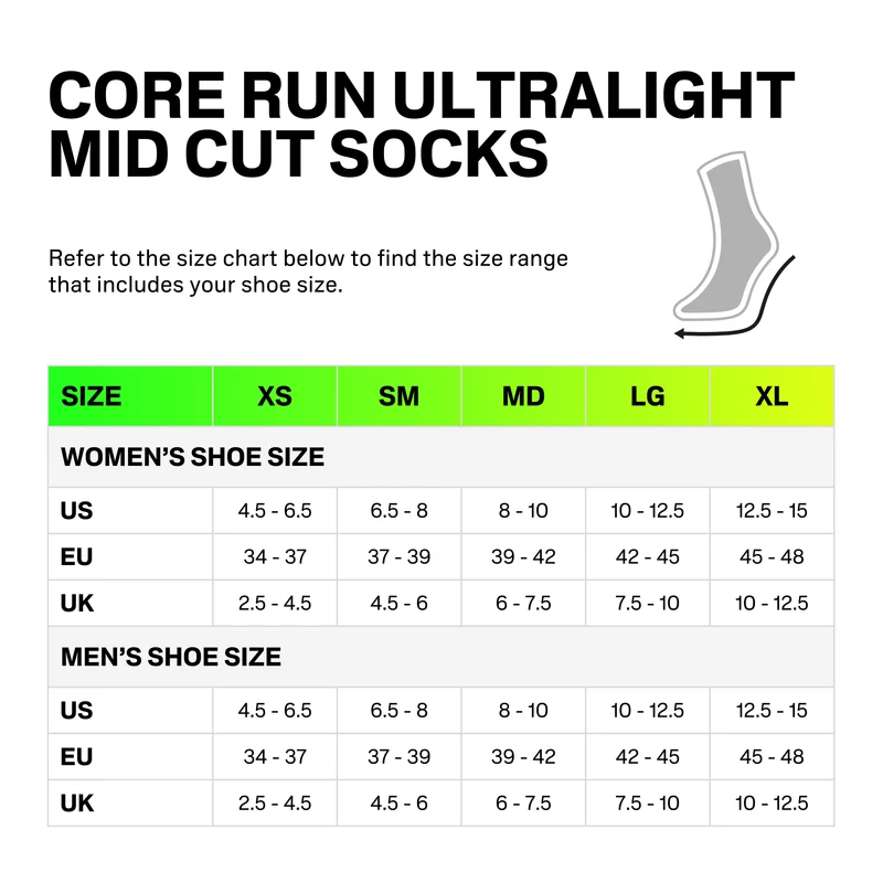 Core Run Ultralight Mid Cut Socks