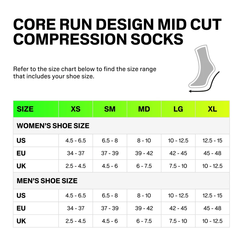 Core Run Elliptic Mid Cut Socks