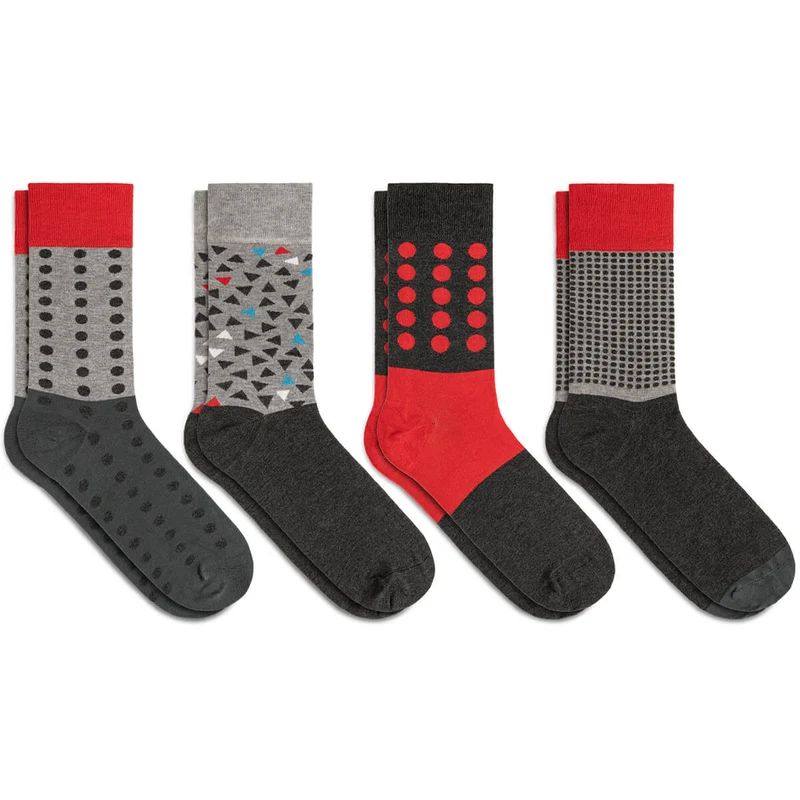 Asaka 4er-Box Bambussocken Herren abstrakte Muster Kenzo