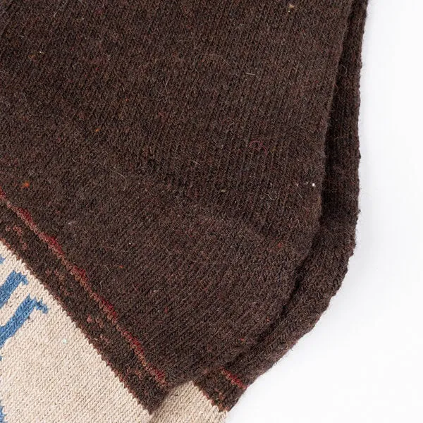 4er Set Winter Damensocke Wolle braun Rentier Motiv
