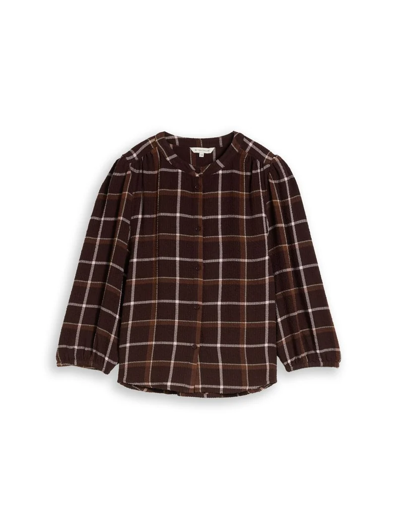 Seersucker Bluse mit Karomuster