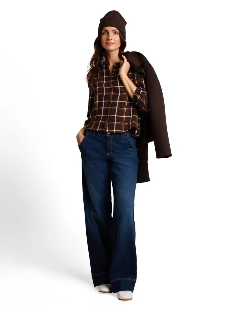 Seersucker Bluse mit Karomuster