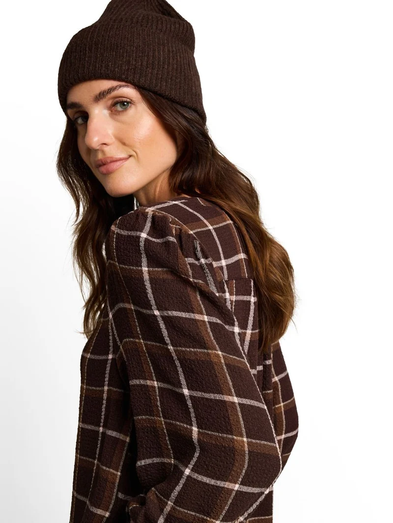 Seersucker Bluse mit Karomuster