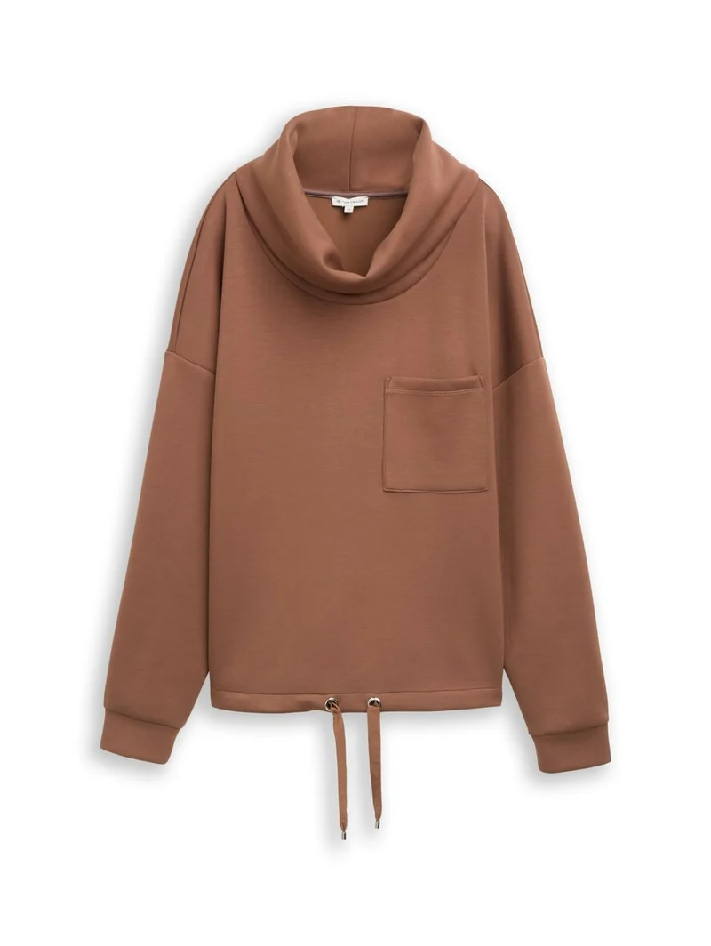 Scuba Sweatshirt mit Wasserfallkragen