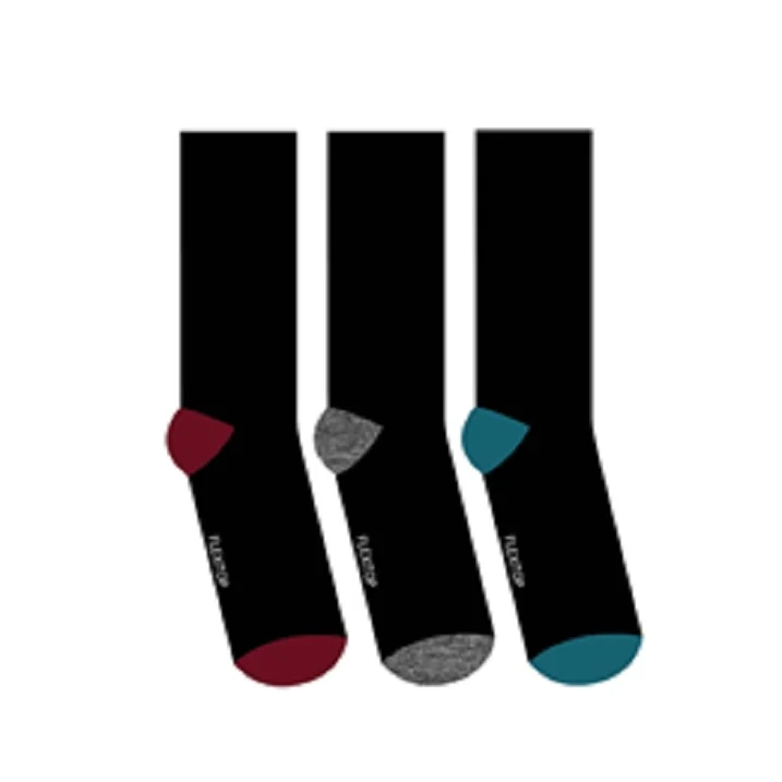 3 PK FLEXITOP MENS HEEL & TOE SOCKS