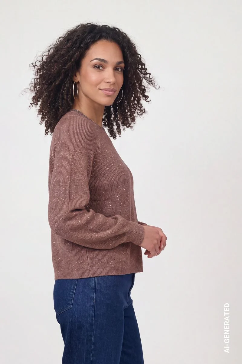 Strickpullover mit Schmuckkragen
