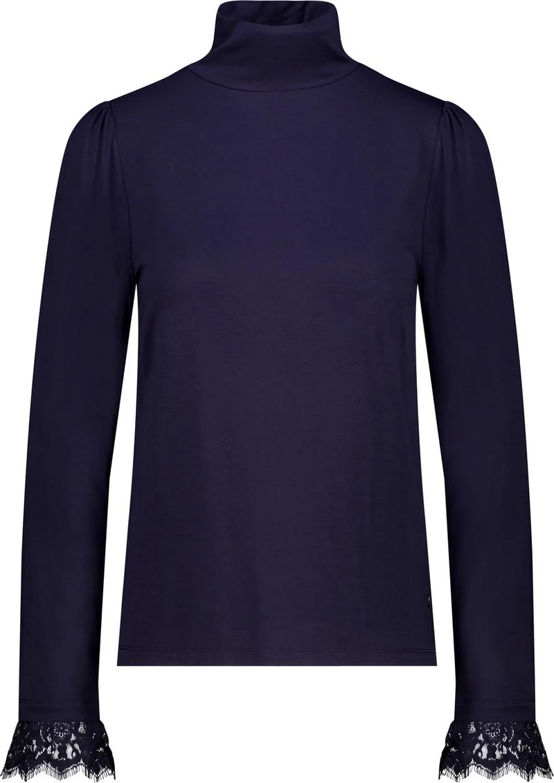 Rollkragenshirt mit Spitze