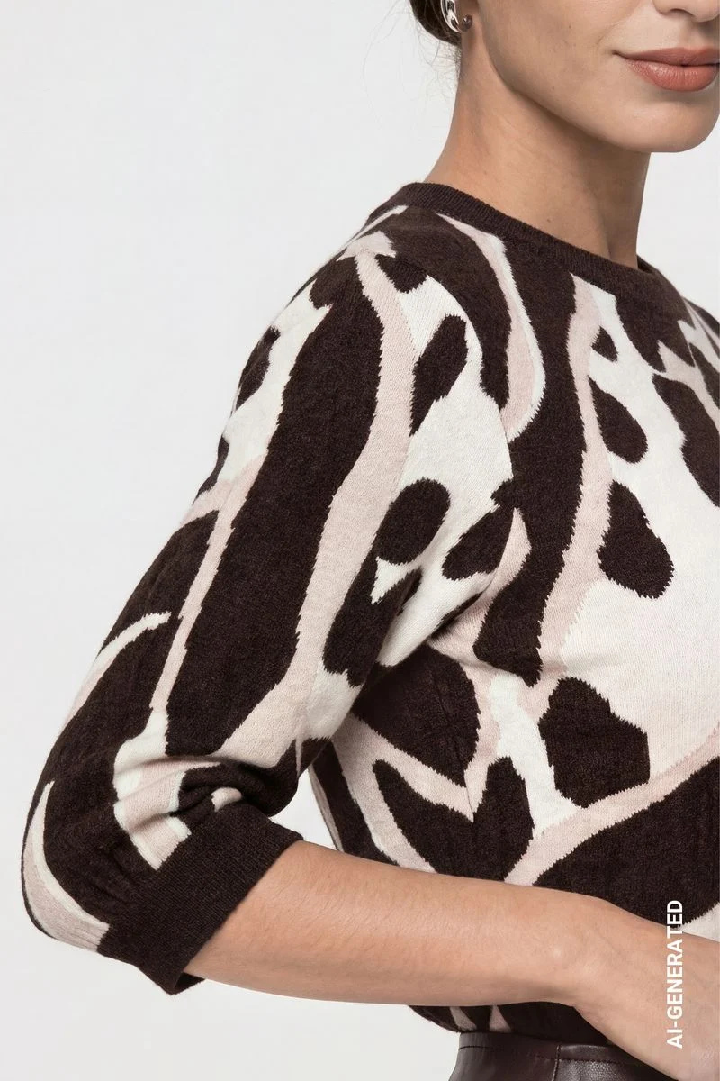 Strickpullover mit Leo-Tiger-Mustermischung