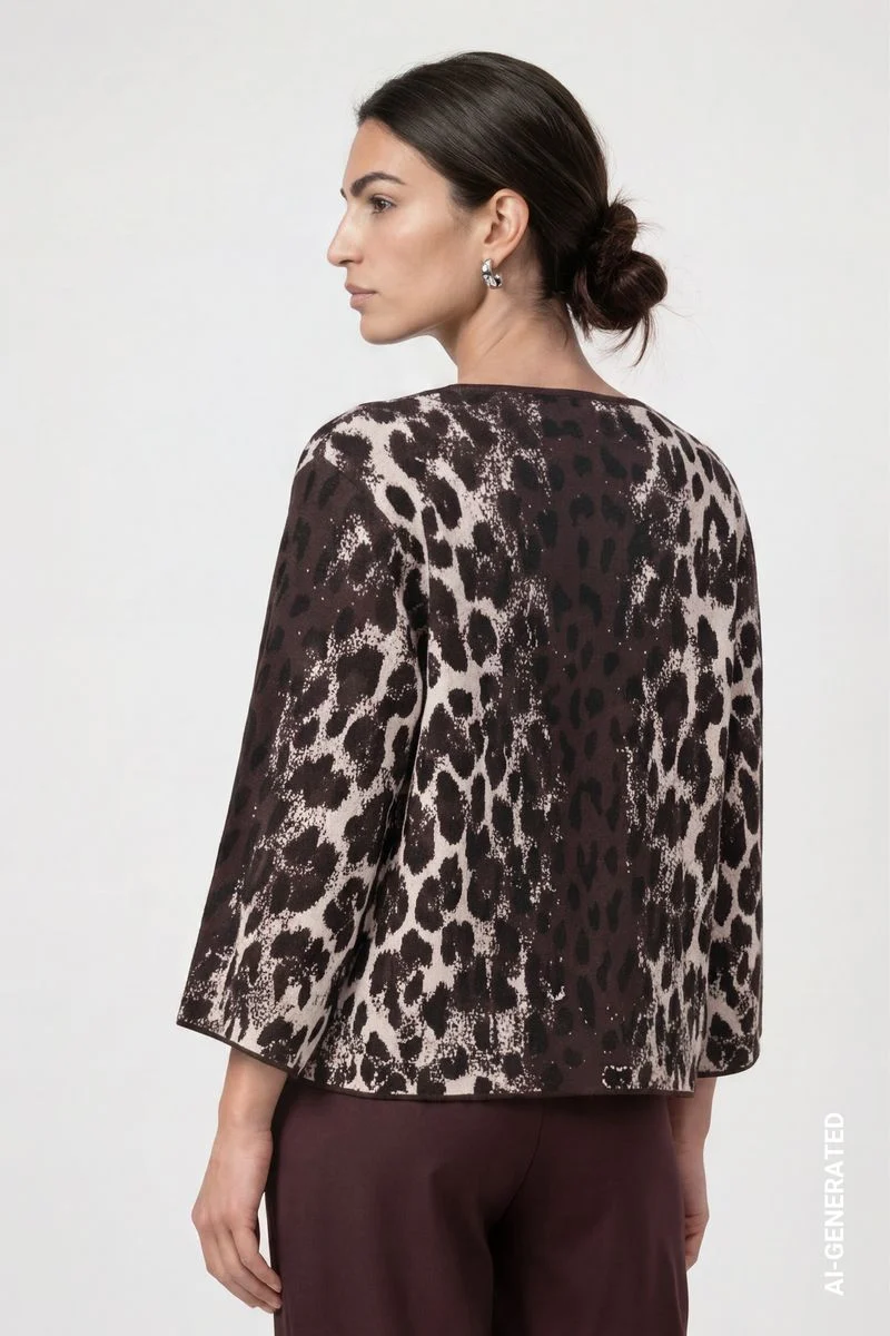 Strickpullover mit Leo-Jacquard-Muster