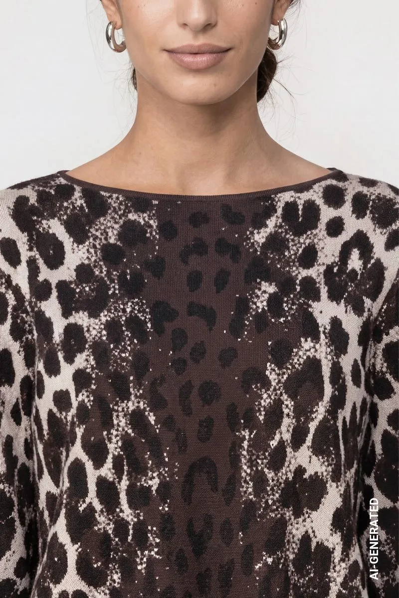 Strickpullover mit Leo-Jacquard-Muster