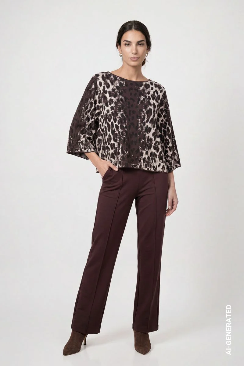 Strickpullover mit Leo-Jacquard-Muster