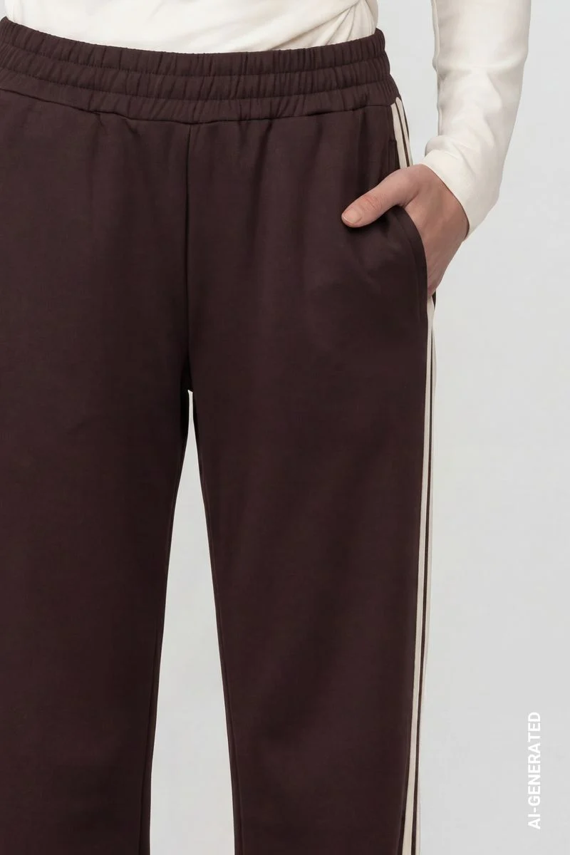 Wide Leg Hose mit Seitenstreifen