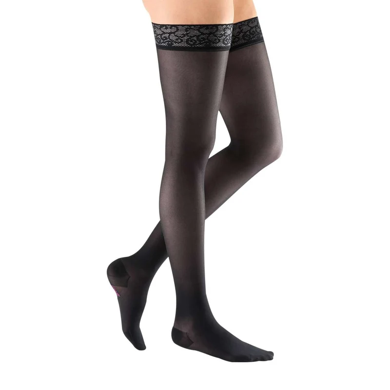 mediven sheer & soft 15-20 mmHg thigh lace topband closed toe standard