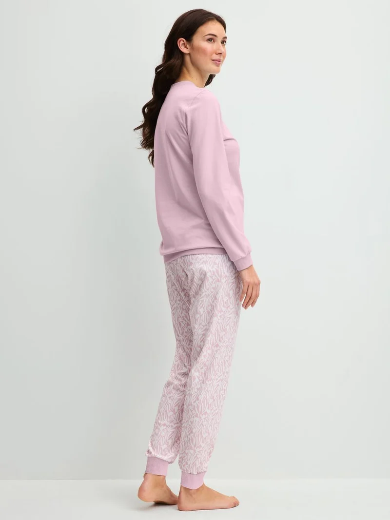 DAMEN Pyjama mit Bündchen