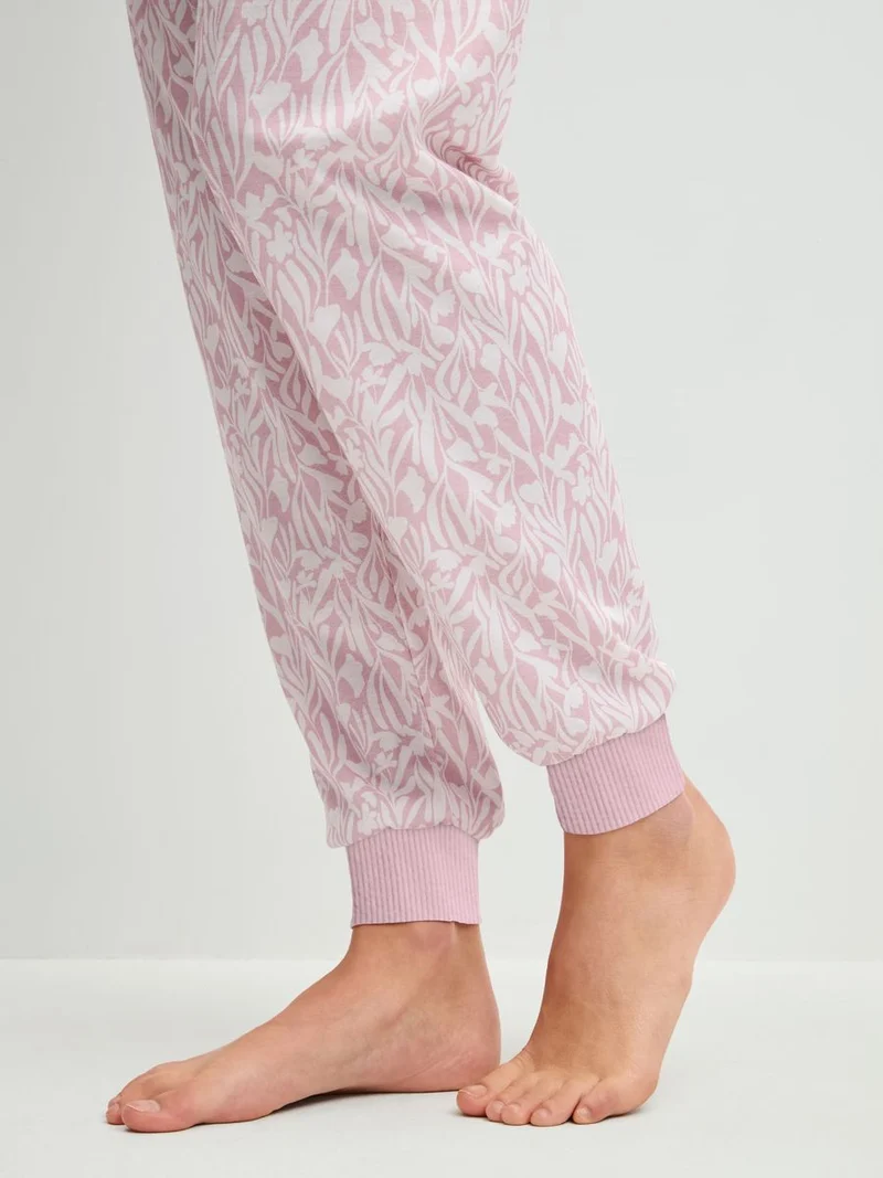 DAMEN Pyjama mit Bündchen