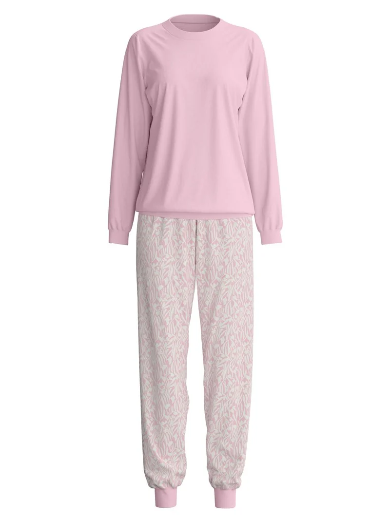 DAMEN Pyjama mit Bündchen