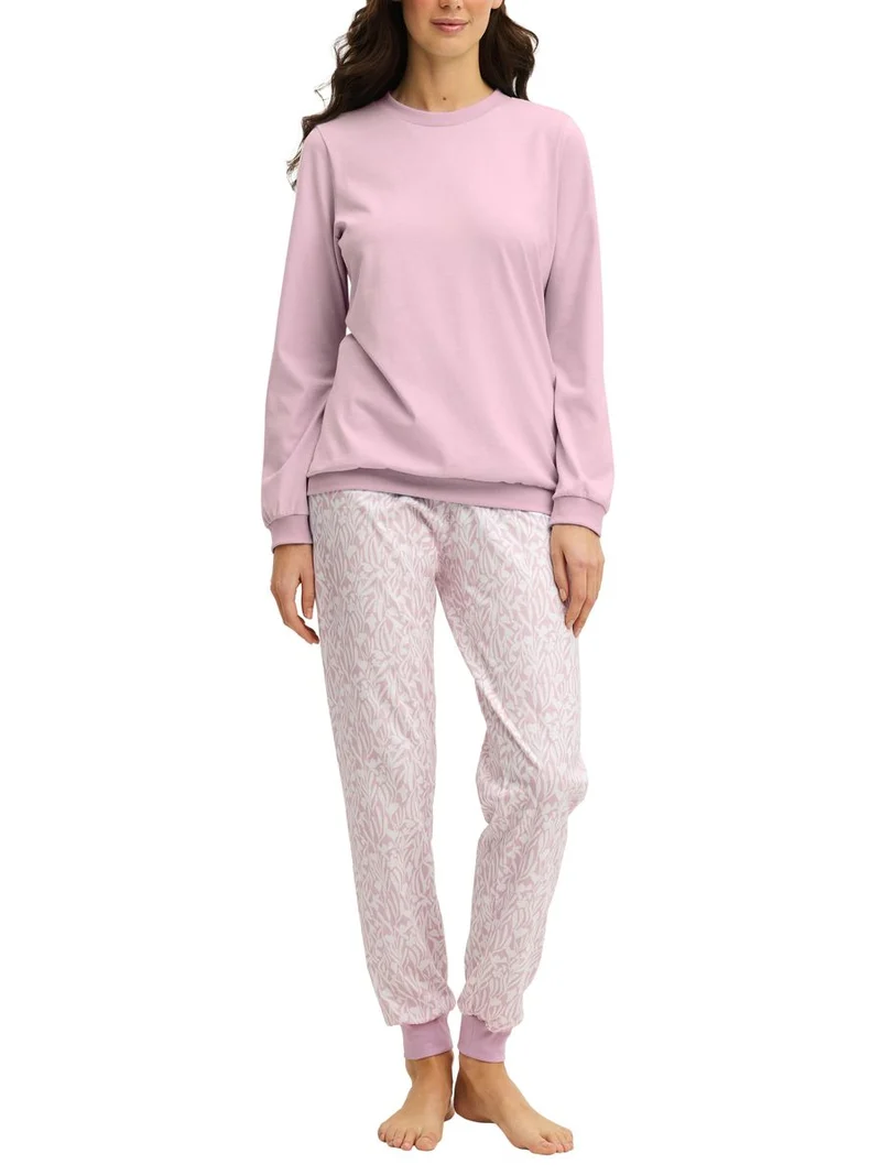 DAMEN Pyjama mit Bündchen