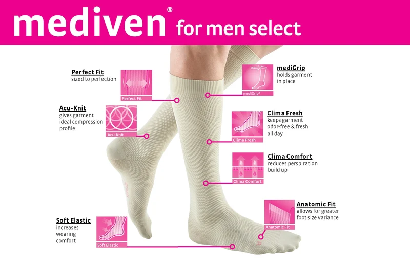 mediven men select 20-30 mmHg calf closed toe standard
