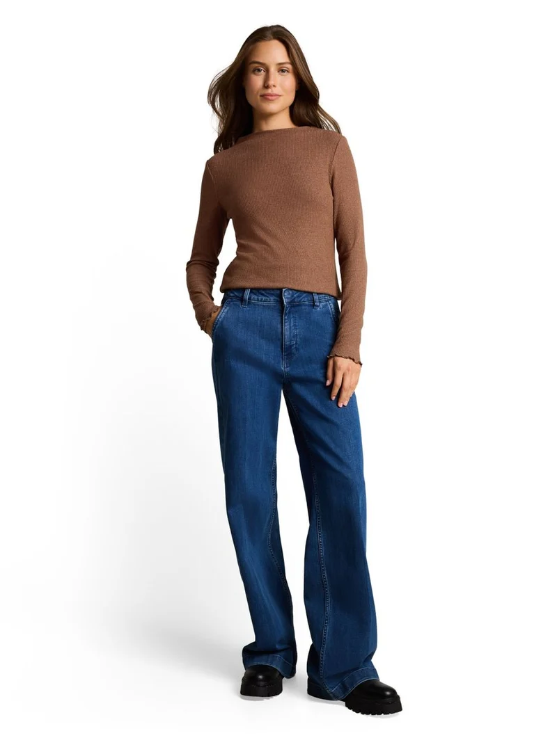 Langarmshirt mit Rippstruktur