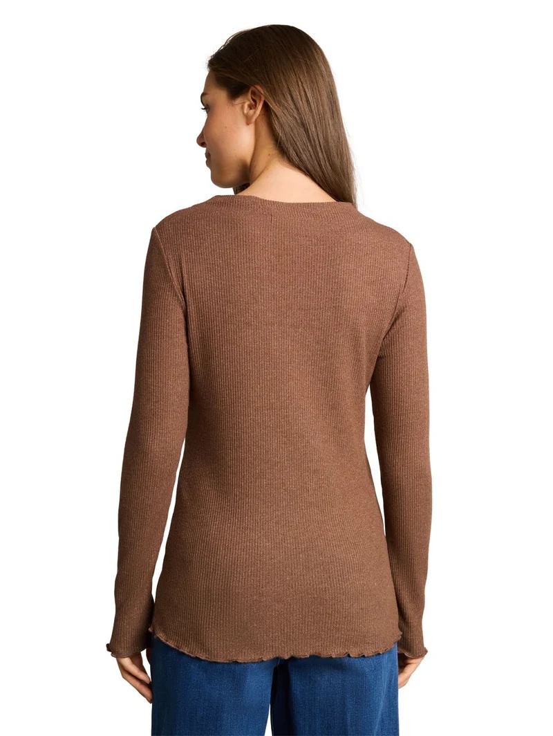 Langarmshirt mit Rippstruktur