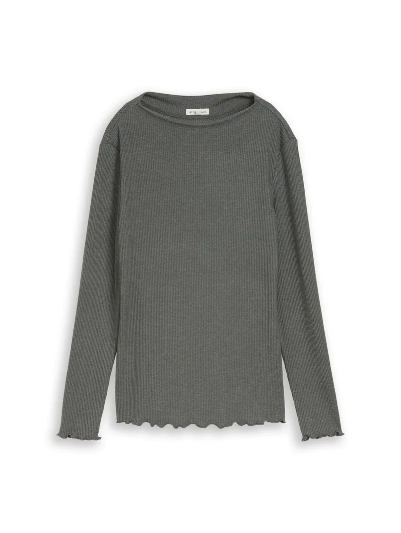 Langarmshirt mit Rippstruktur
