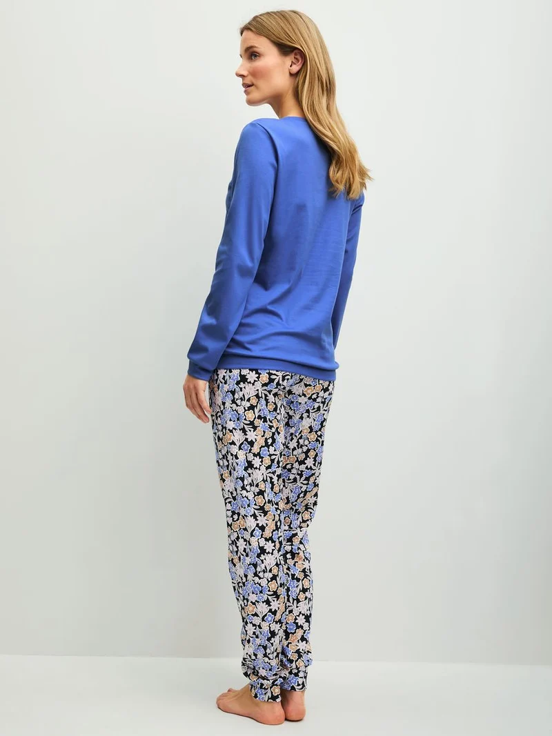 DAMEN Pyjama mit Bündchen