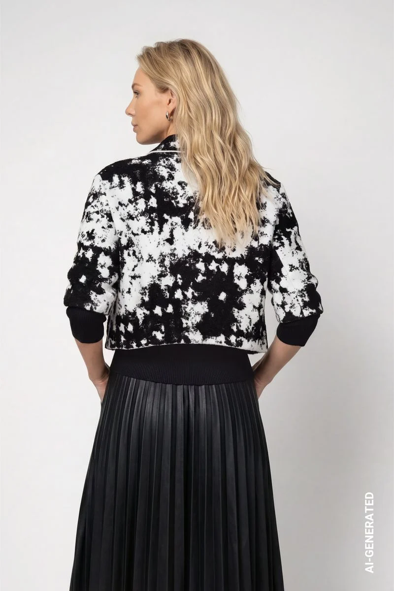 Strickcape mit Jacquard-Muster