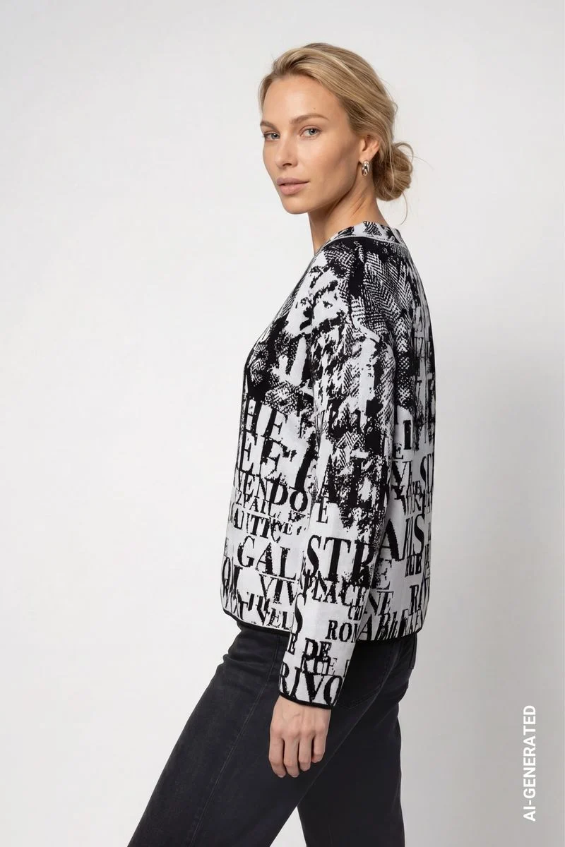 Strickpullover mit Buchstabenjacquard-Muster