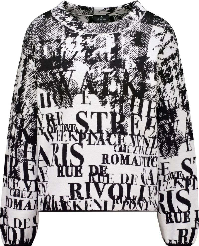 Strickpullover mit Buchstabenjacquard-Muster