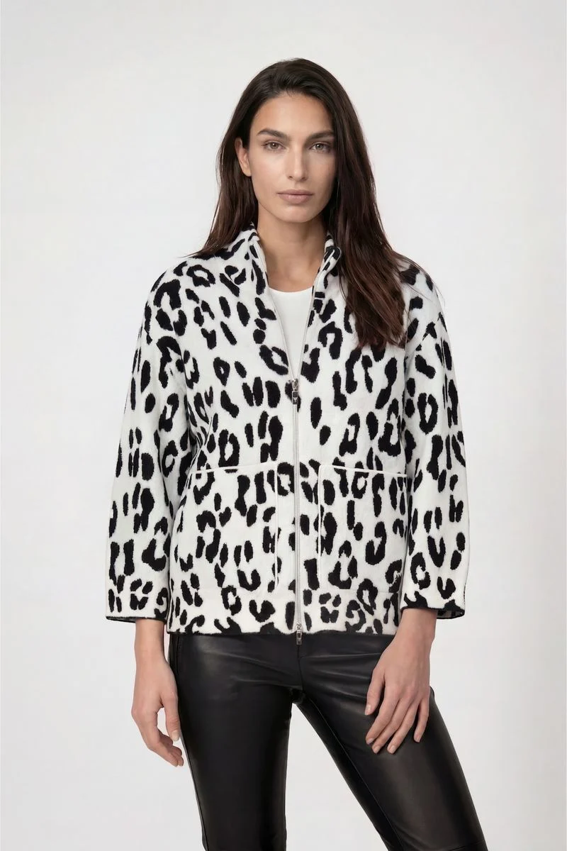 Strickjacke mit Leojacquard