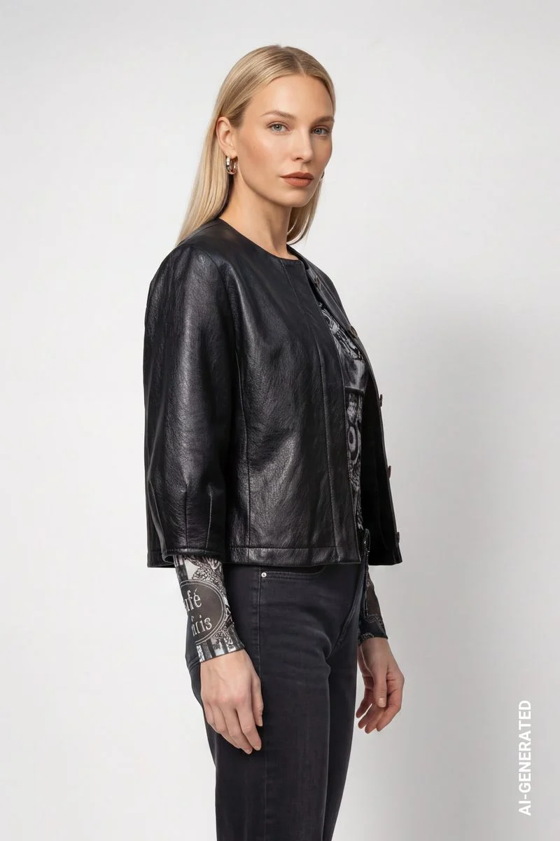 Jacke in Lederoptik