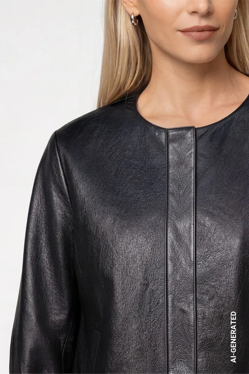 Jacke in Lederoptik
