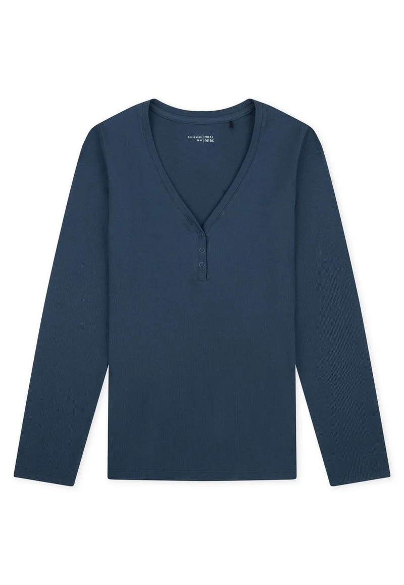 Shirt langarm Knopfleiste