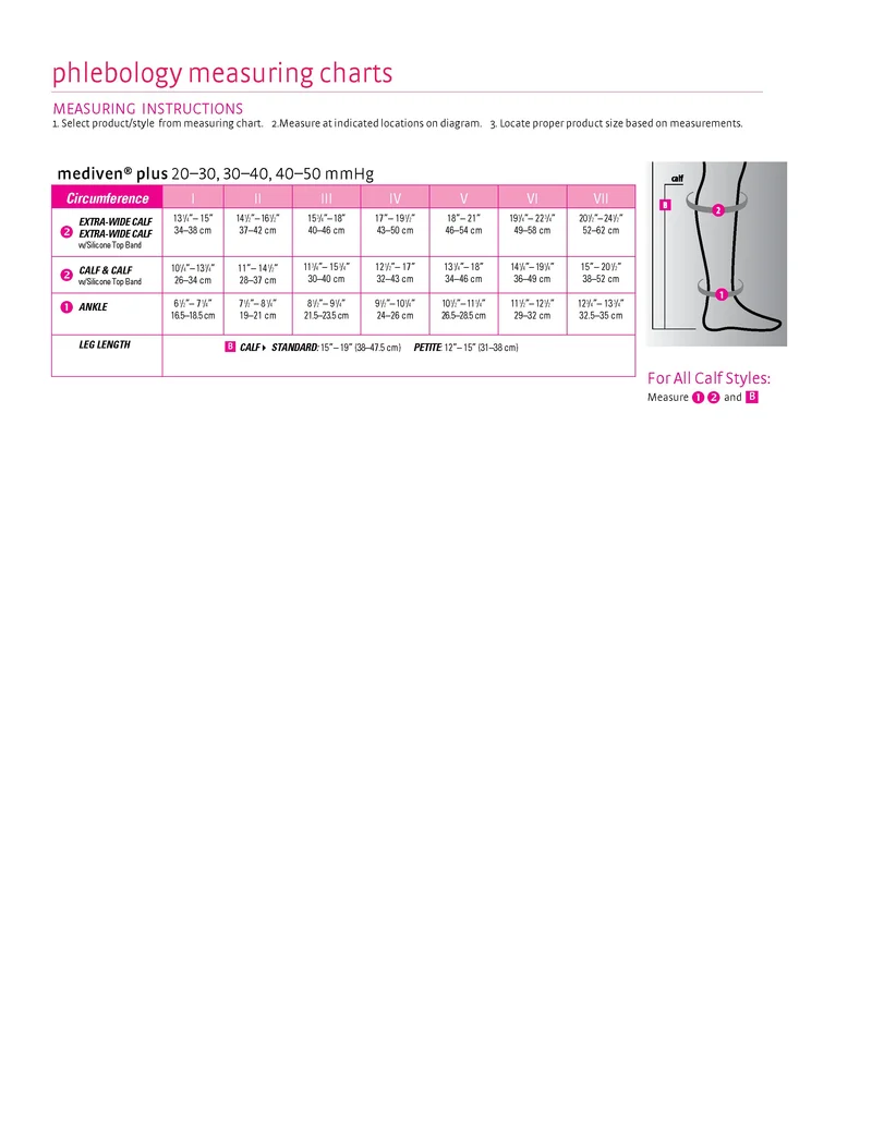 mediven plus, 20-30 mmHg, calf with silicone topband, Open Toe