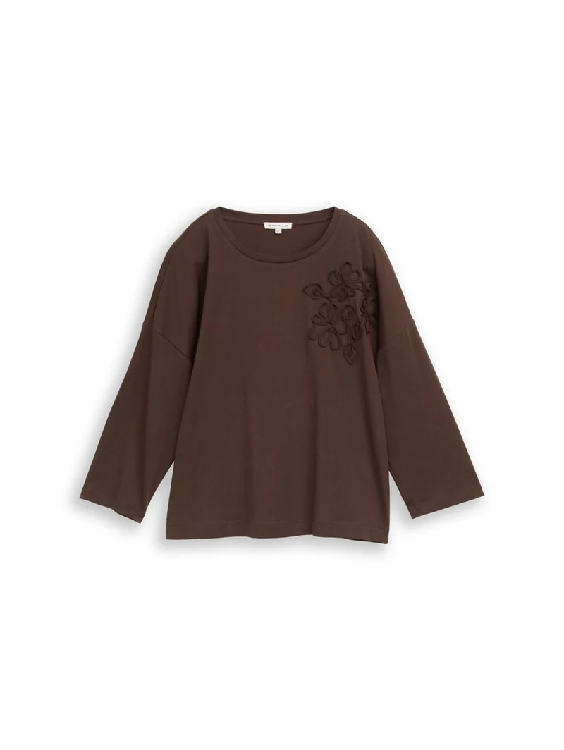 Loose Fit T-Shirt mit Blumen-Applikation